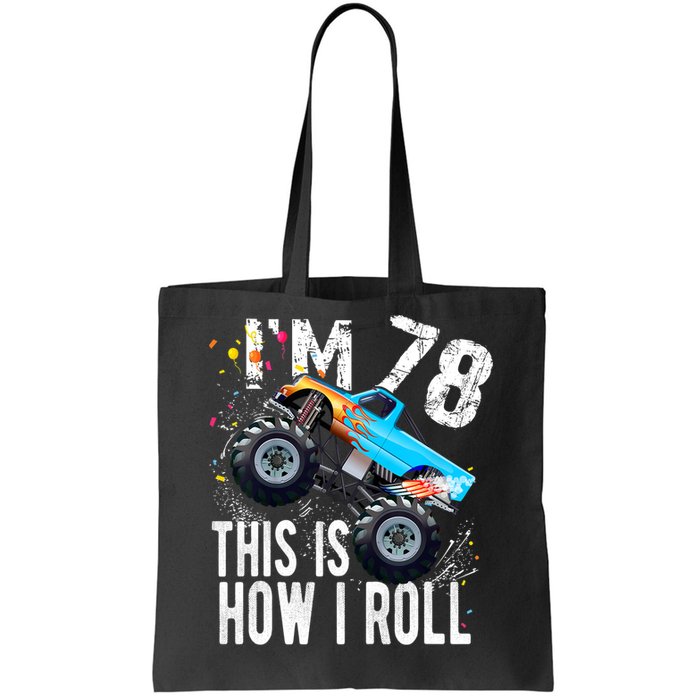 78 Year Old Gift Cool 78th Birthday Boy Gift For Monster Truck Car Lovers Tote Bag