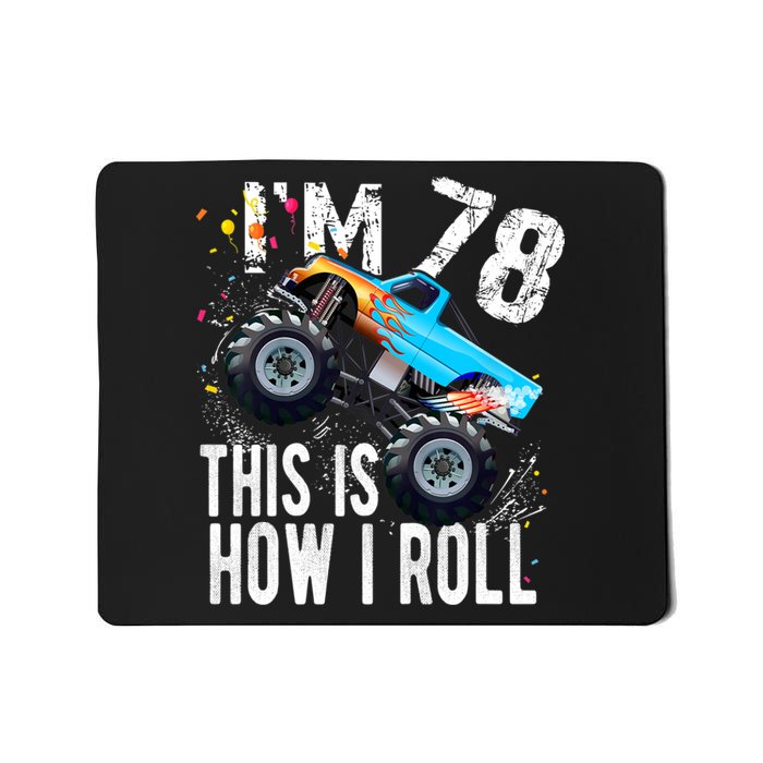 78 Year Old Gift Cool 78th Birthday Boy Gift For Monster Truck Car Lovers Mousepad