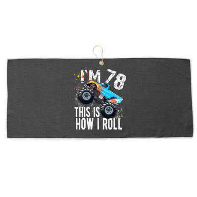 78 Year Old Gift Cool 78th Birthday Boy Gift For Monster Truck Car Lovers Large Microfiber Waffle Golf Towel