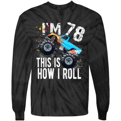 78 Year Old Gift Cool 78th Birthday Boy Gift For Monster Truck Car Lovers Tie-Dye Long Sleeve Shirt