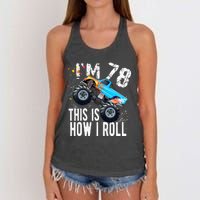 78 Year Old Gift Cool 78th Birthday Boy Gift For Monster Truck Car Lovers Women's Knotted Racerback Tank