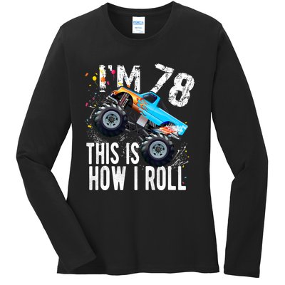 78 Year Old Gift Cool 78th Birthday Boy Gift For Monster Truck Car Lovers Ladies Long Sleeve Shirt