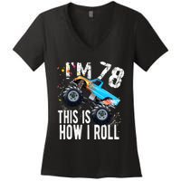 78 Year Old Gift Cool 78th Birthday Boy Gift For Monster Truck Car Lovers Women's V-Neck T-Shirt