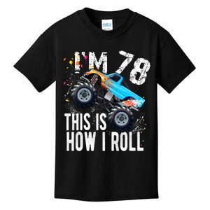 78 Year Old Gift Cool 78th Birthday Boy Gift For Monster Truck Car Lovers Kids T-Shirt