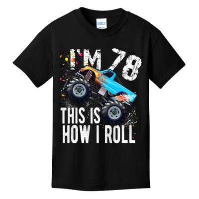 78 Year Old Gift Cool 78th Birthday Boy Gift For Monster Truck Car Lovers Kids T-Shirt