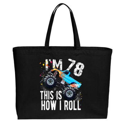 78 Year Old Gift Cool 78th Birthday Boy Gift For Monster Truck Car Lovers Cotton Canvas Jumbo Tote