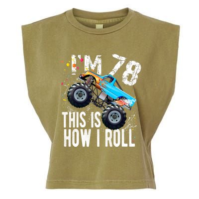 78 Year Old Gift Cool 78th Birthday Boy Gift For Monster Truck Car Lovers Garment-Dyed Women's Muscle Tee