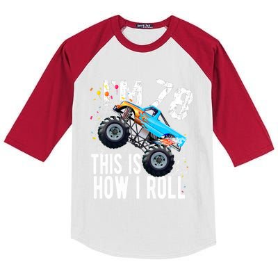 78 Year Old Gift Cool 78th Birthday Boy Gift For Monster Truck Car Lovers Kids Colorblock Raglan Jersey