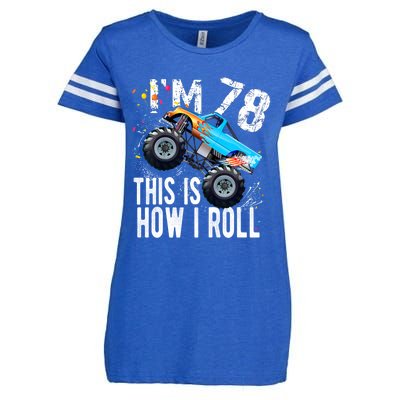 78 Year Old Gift Cool 78th Birthday Boy Gift For Monster Truck Car Lovers Enza Ladies Jersey Football T-Shirt