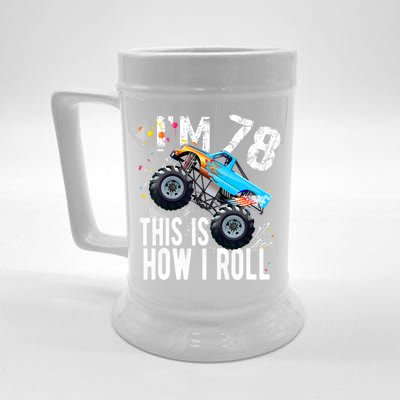 78 Year Old Gift Cool 78th Birthday Boy Gift For Monster Truck Car Lovers Beer Stein