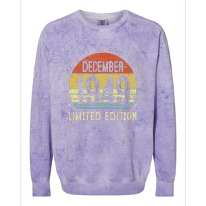 73 Year Old December 1949 Limited Edition 73th Birthday Gift Colorblast Crewneck Sweatshirt