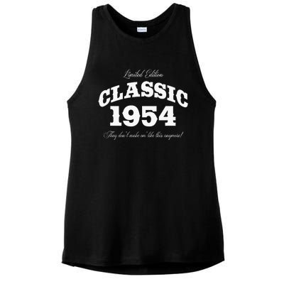 70 Year Old Vintage Classic Car 1954 70th Birthday Ladies PosiCharge Tri-Blend Wicking Tank