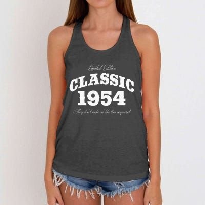 70 Year Old Vintage Classic Car 1954 70th Birthday Women's Knotted Racerback Tank