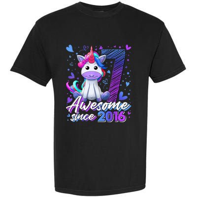 7 Years Old Flossing Unicorn Gifts 7th Birthday Girl Party Garment-Dyed Heavyweight T-Shirt