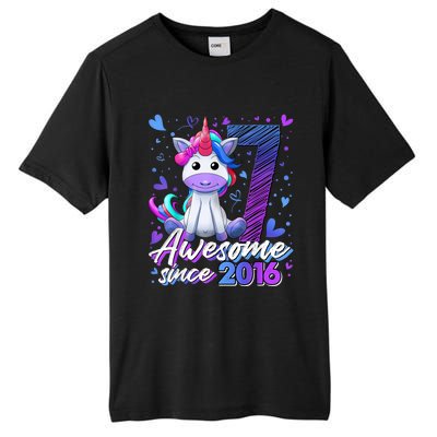 7 Years Old Flossing Unicorn Gifts 7th Birthday Girl Party Tall Fusion ChromaSoft Performance T-Shirt