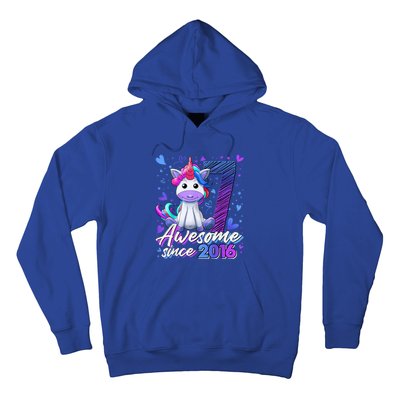 7 Years Old Flossing Unicorn Gifts 7th Birthday Girl Party Hoodie