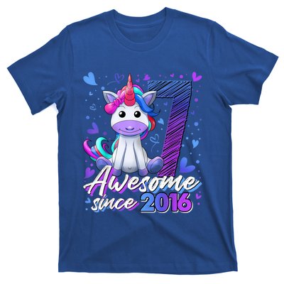 7 Years Old Flossing Unicorn Gifts 7th Birthday Girl Party T-Shirt