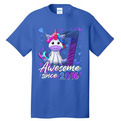 7 Years Old Flossing Unicorn Gifts 7th Birthday Girl Party Tall T-Shirt