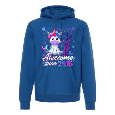 7 Years Old Flossing Unicorn Gifts 7th Birthday Girl Party Premium Hoodie