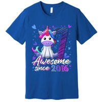 7 Years Old Flossing Unicorn Gifts 7th Birthday Girl Party Premium T-Shirt