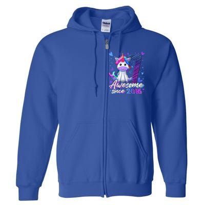 7 Years Old Flossing Unicorn Gifts 7th Birthday Girl Party Full Zip Hoodie