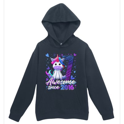 7 Years Old Flossing Unicorn Gifts 7th Birthday Girl Party Urban Pullover Hoodie