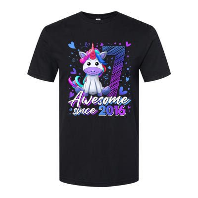 7 Years Old Flossing Unicorn Gifts 7th Birthday Girl Party Softstyle CVC T-Shirt