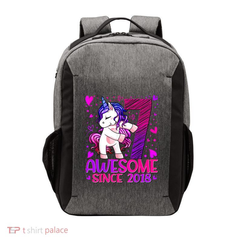 7 Year Old Unicorn Gifts For 7th Birthday Party Vector Backpack