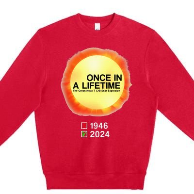 78 Years Of T Coronae Borealis Star Rare Explosion 2024 Premium Crewneck Sweatshirt