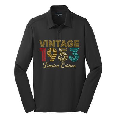 70 Years Old Vintage 1953 Limited Edition 70th Birthday Silk Touch Performance Long Sleeve Polo