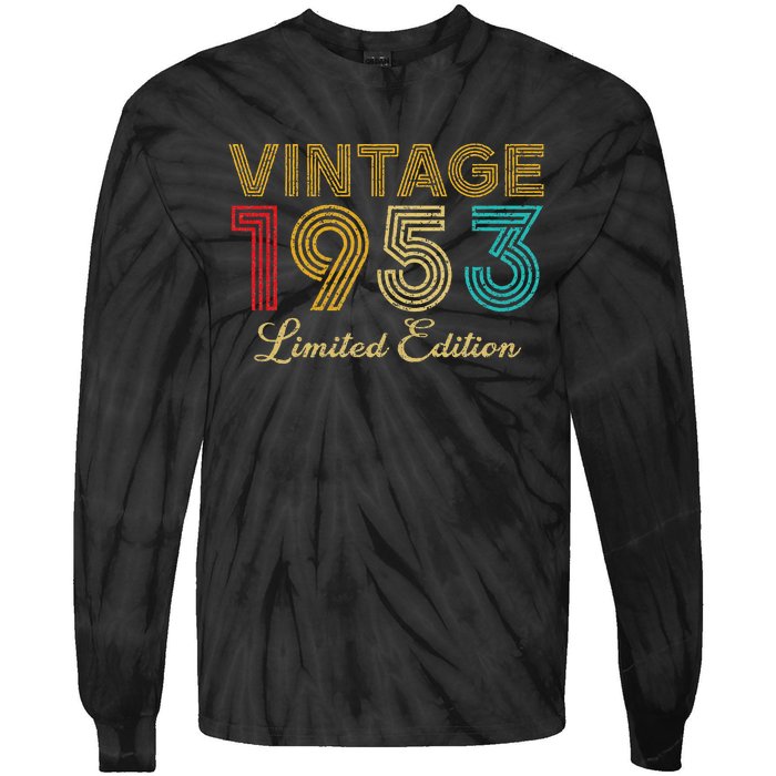 70 Years Old Vintage 1953 Limited Edition 70th Birthday Tie-Dye Long Sleeve Shirt