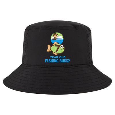 7 Year Old Fishing Buddy Birthday Party Cool Comfort Performance Bucket Hat