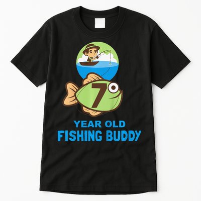 7 Year Old Fishing Buddy Birthday Party Tall T-Shirt