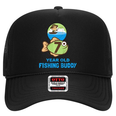 7 Year Old Fishing Buddy Birthday Party Trucker Hat