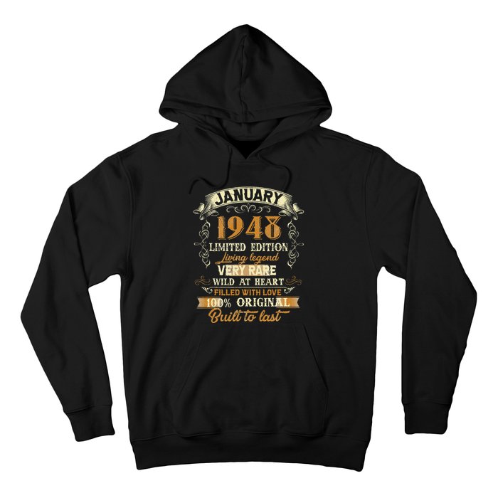 75 Year Old Awesome Since January 1948 75th Birthday Gift Hoodie