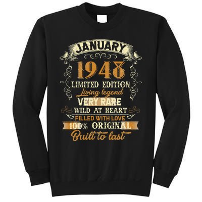 75 Year Old Awesome Since January 1948 75th Birthday Gift Sweatshirt