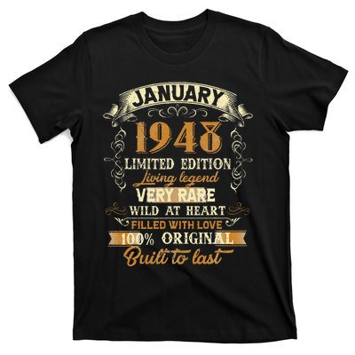 75 Year Old Awesome Since January 1948 75th Birthday Gift T-Shirt