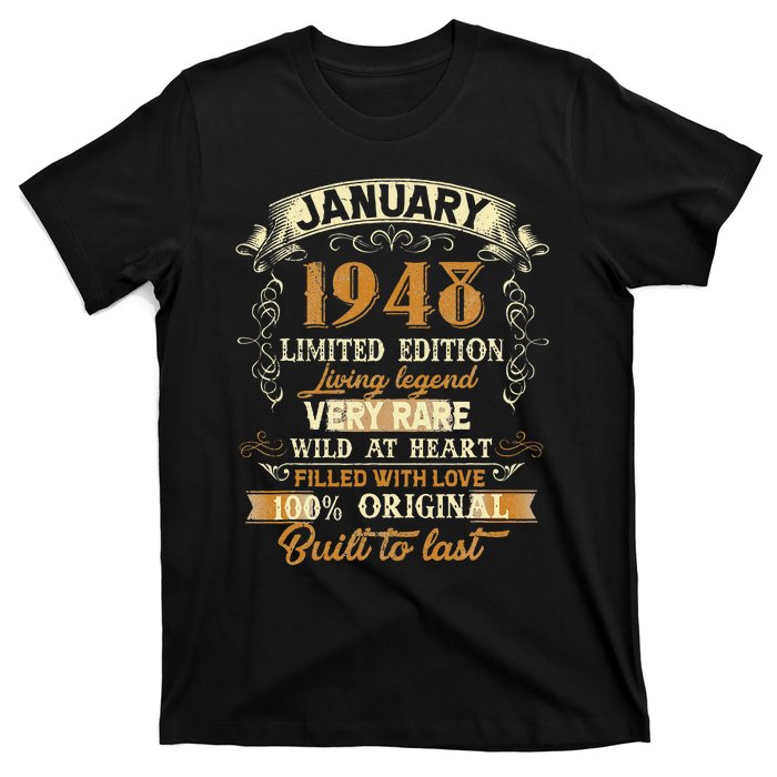 75 Year Old Awesome Since January 1948 75th Birthday Gift T-Shirt