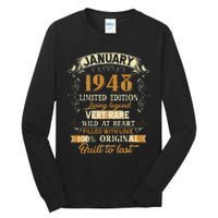 75 Year Old Awesome Since January 1948 75th Birthday Gift Tall Long Sleeve T-Shirt