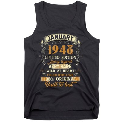 75 Year Old Awesome Since January 1948 75th Birthday Gift Tank Top