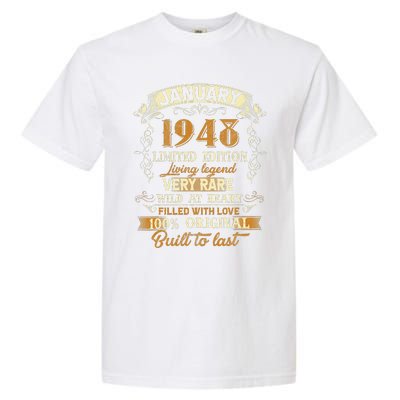 75 Year Old Awesome Since January 1948 75th Birthday Gift Garment-Dyed Heavyweight T-Shirt