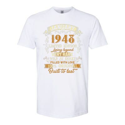 75 Year Old Awesome Since January 1948 75th Birthday Gift Softstyle CVC T-Shirt