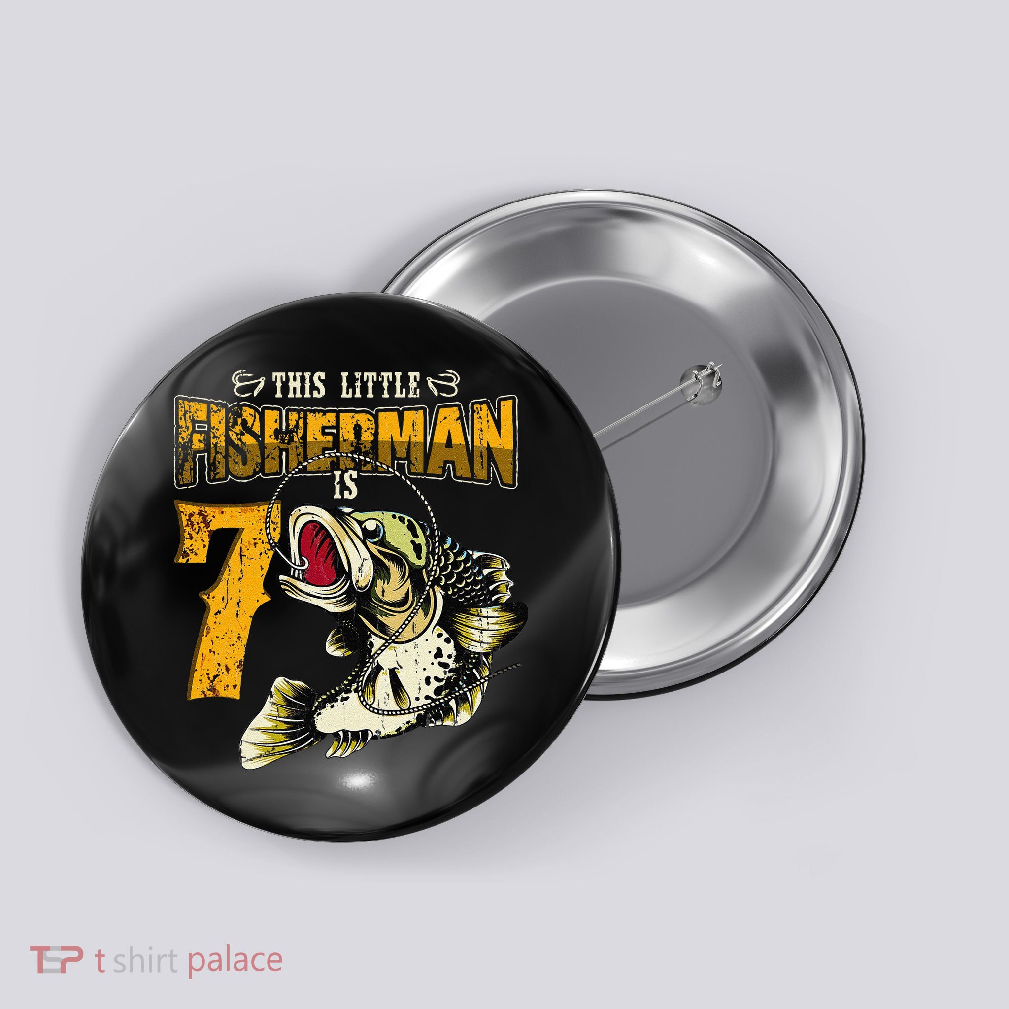 7 Year Old Fishing Gifts Fisherman 7th Birthday Button