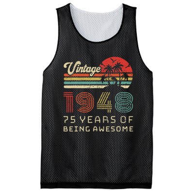 75 Year Old Birthday Vintage 1948 75th Birthday Mesh Reversible Basketball Jersey Tank