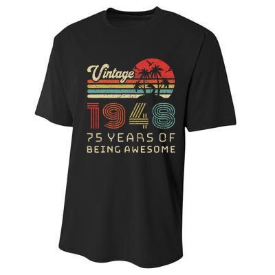 75 Year Old Birthday Vintage 1948 75th Birthday Performance Sprint T-Shirt