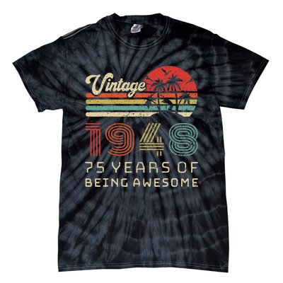 75 Year Old Birthday Vintage 1948 75th Birthday Tie-Dye T-Shirt