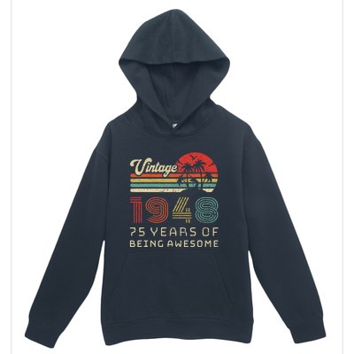 75 Year Old Birthday Vintage 1948 75th Birthday Urban Pullover Hoodie