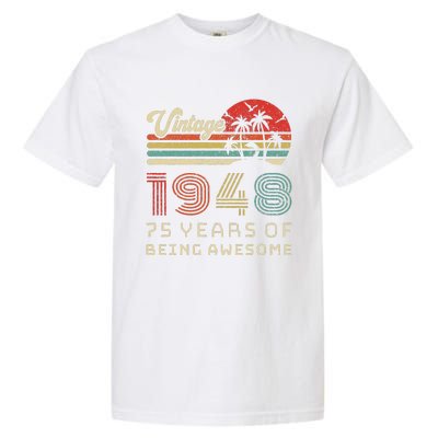 75 Year Old Birthday Vintage 1948 75th Birthday Garment-Dyed Heavyweight T-Shirt