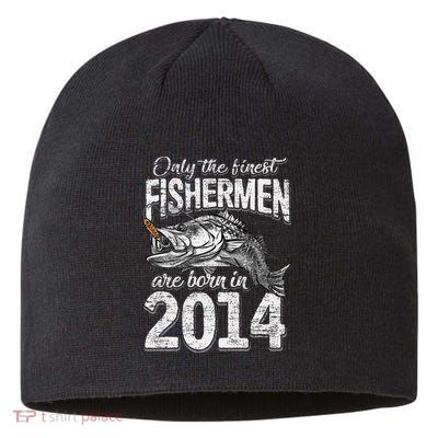 7 Years Old Fisherman Born In 2014 Fisherman 7th Birthday Sustainable Beanie