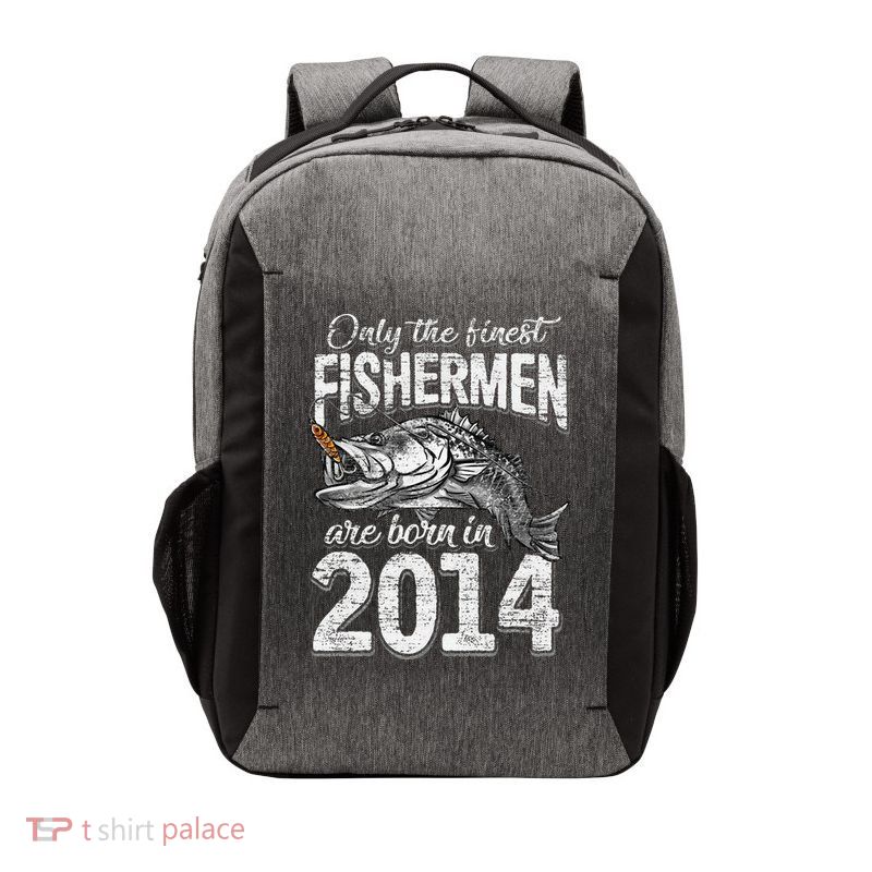 7 Years Old Fisherman Born In 2014 Fisherman 7th Birthday Vector Backpack